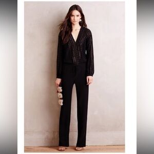 Anthropologie Dusk Shadow Twelfth Street By Cynthia Vincent Jumpsuit Embroidered